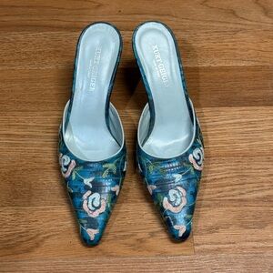 Kurt Geiger Blue Floral Mules